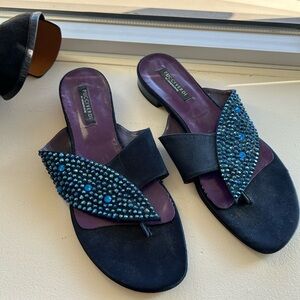 Pucci Verdi Women's navy Blue Embellished Sandals